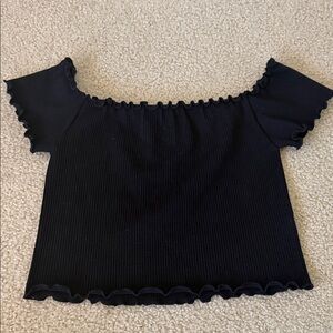 Aeropostale Black Off-Shoulder Crop Top